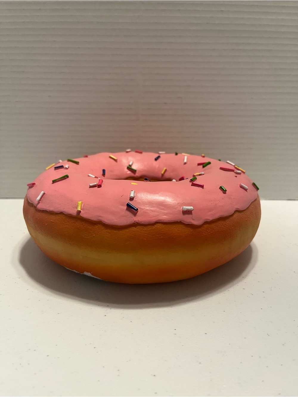 Pink Frosted Donut Prop with Rainbow Sprinkles Decor -k
